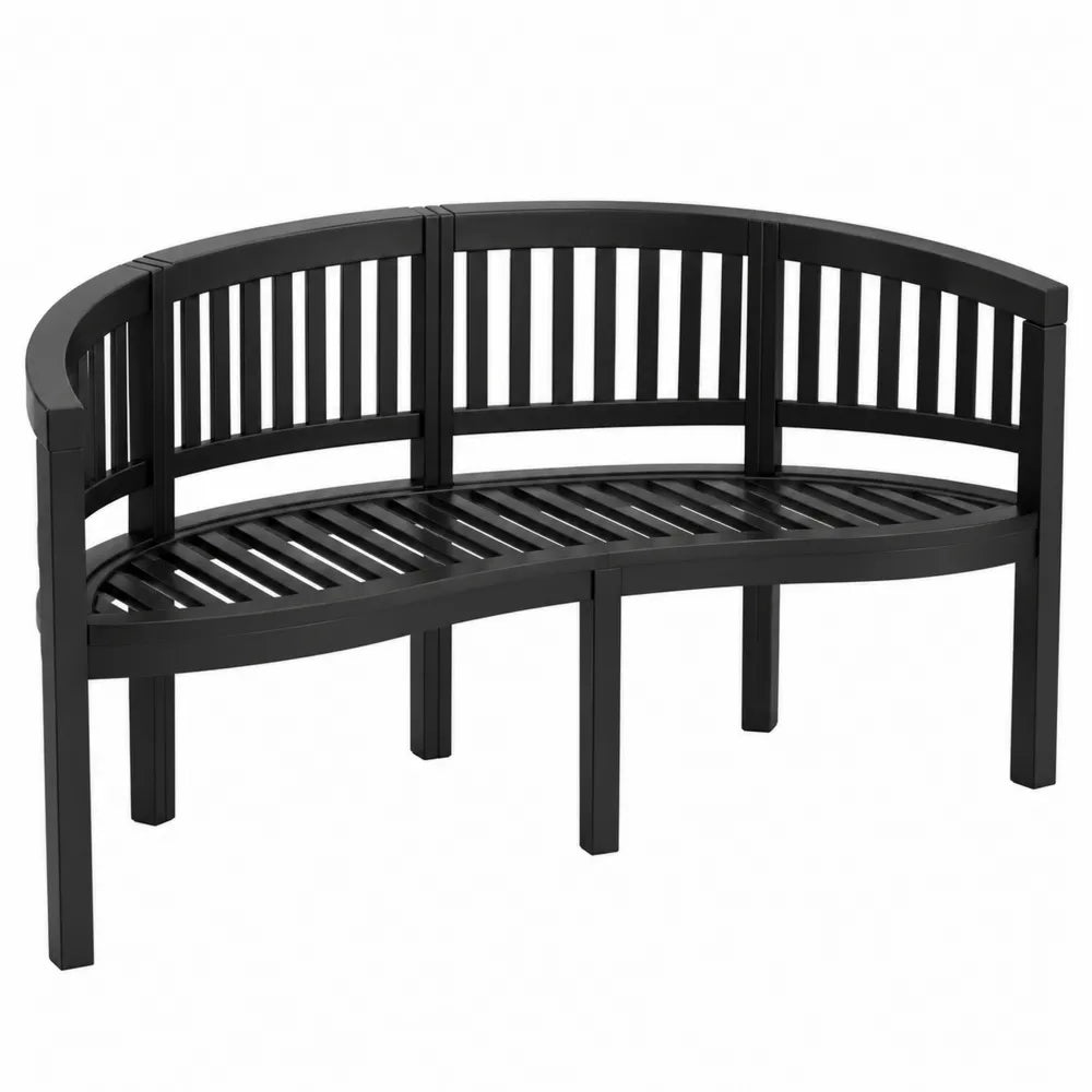 Ławka metalowa półokrągła czarna 160 cm