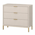 Komoda z trzema szufladami MDF Beżowy 100x80x40 cm