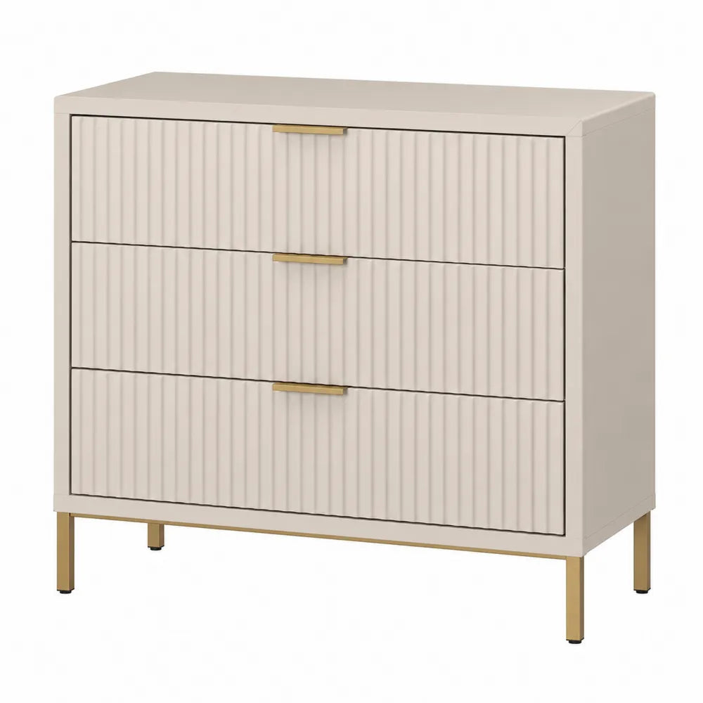 Komoda z trzema szufladami MDF Beżowy 100x80x40 cm