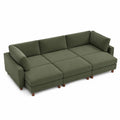 Sofa modułowa z tkaniny poliestrowej, Zielona