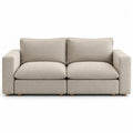 Sofa dwuosobowa beżowa poliester