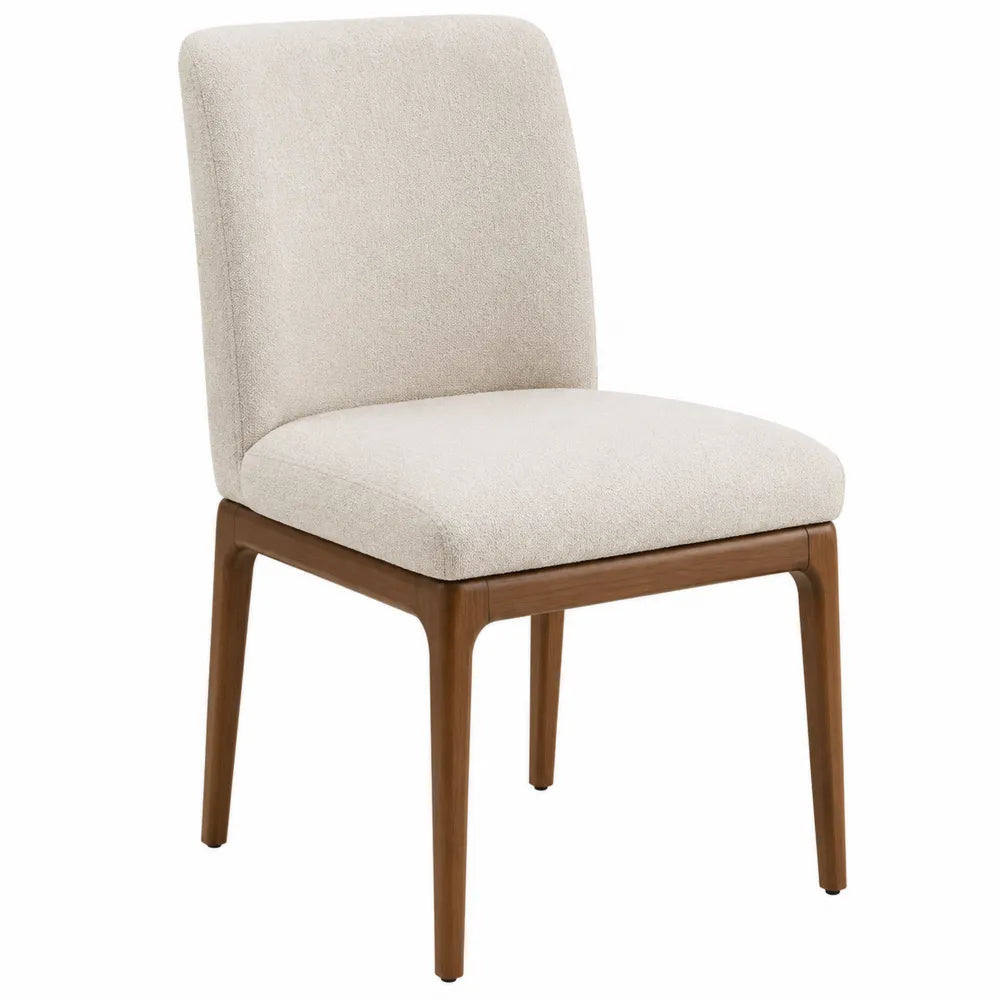 Krzesło jadalniane tkanina poliester drewno bukowe Beżowy