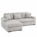 Szara sofa narożna z weluru 280 cm
