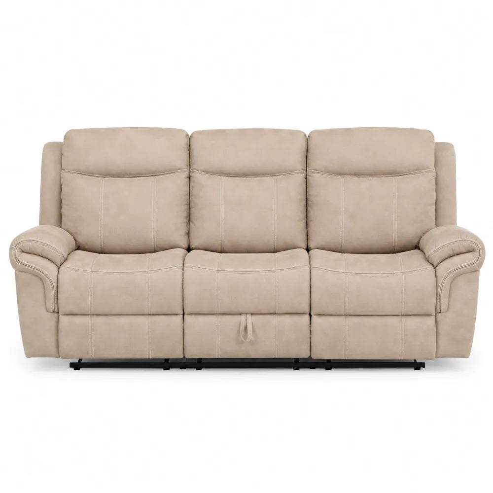Skórzana Sofa Trzyosobowa z Regulowanymi Oparciami 220 cm
